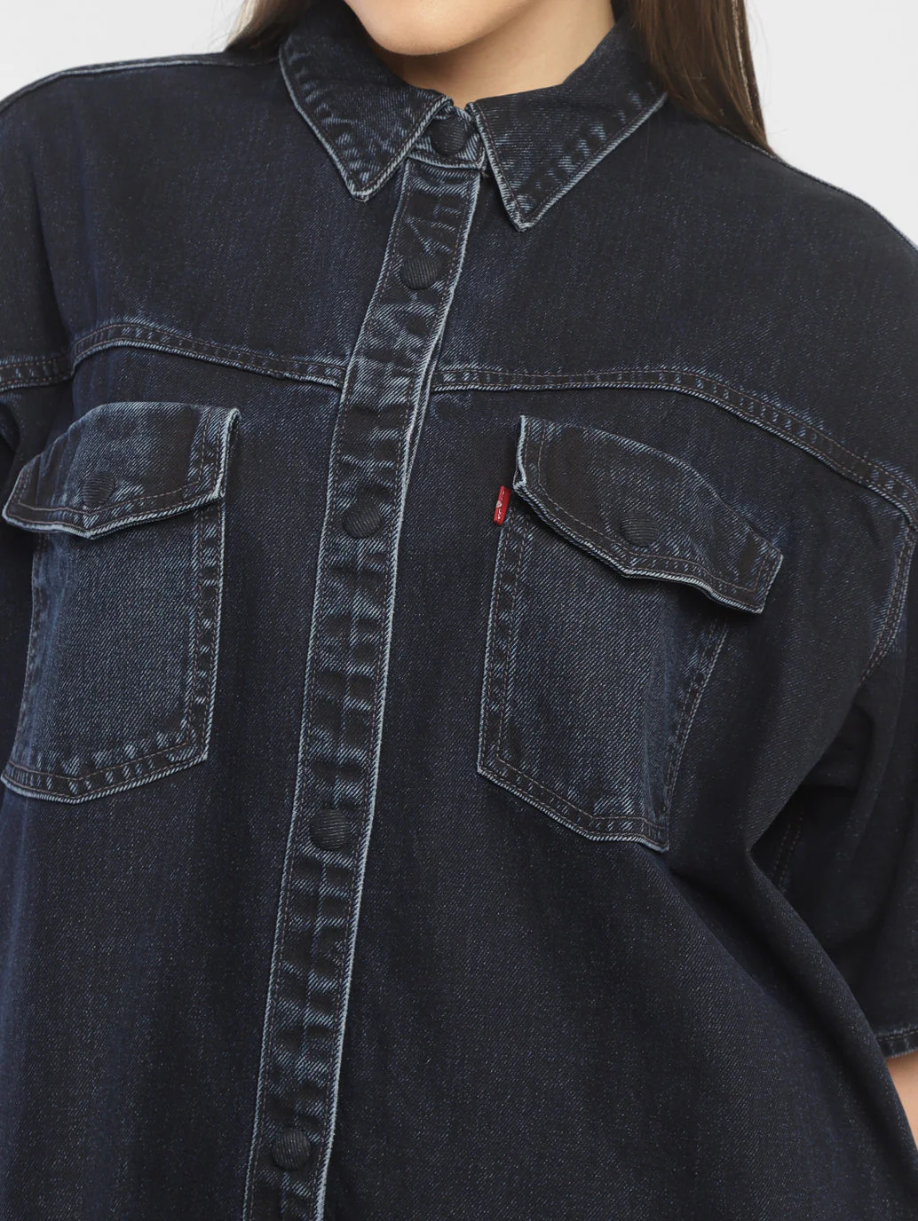 Women's Solid Spread Collar Shirt - Image 5