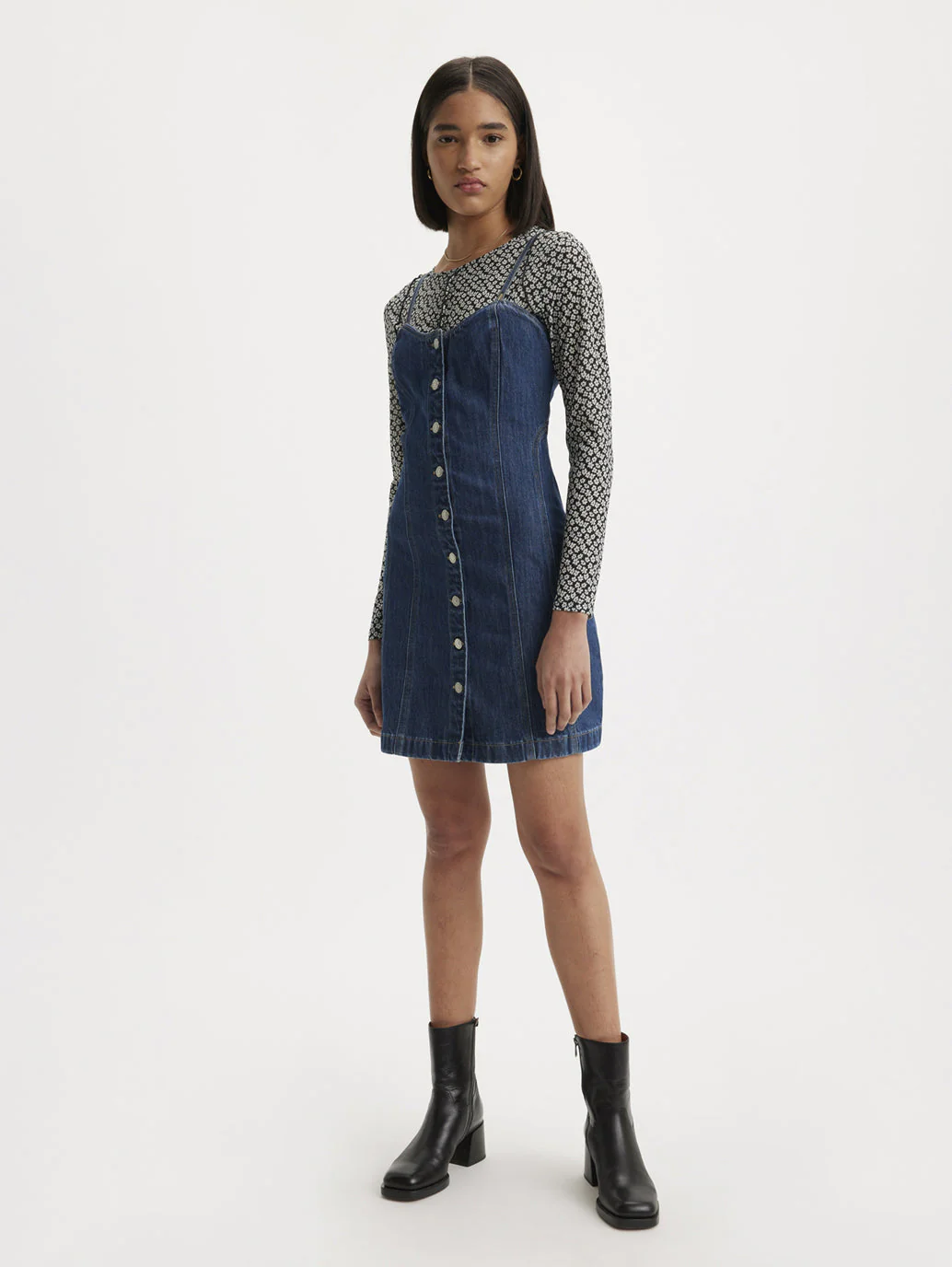 Women's Solid Sweetheart Neck Dress - Image 2