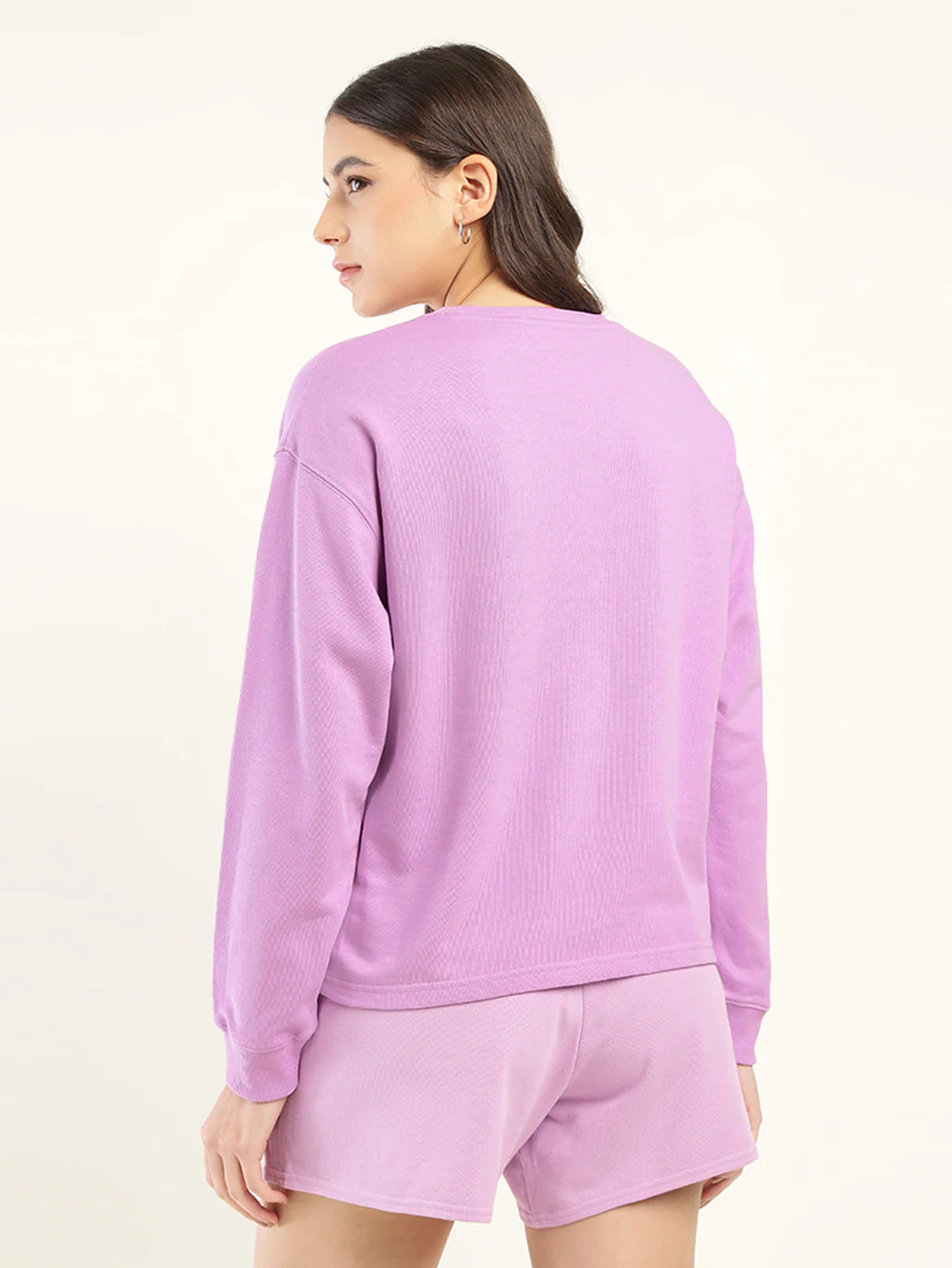 Women's Brand Logo Purple Crew Neck Sweatshirt - Image 3
