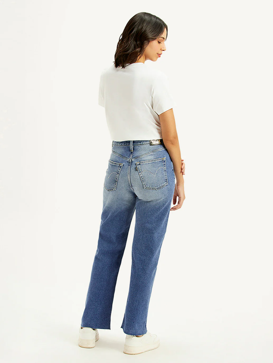 Women's Blue Ribcage Straight Fit High Rise Jeans - Image 3