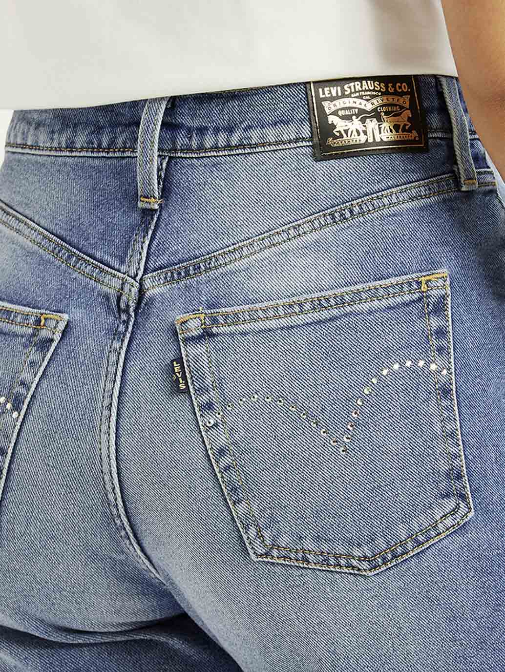 Women's Blue Ribcage Straight Fit High Rise Jeans - Image 4