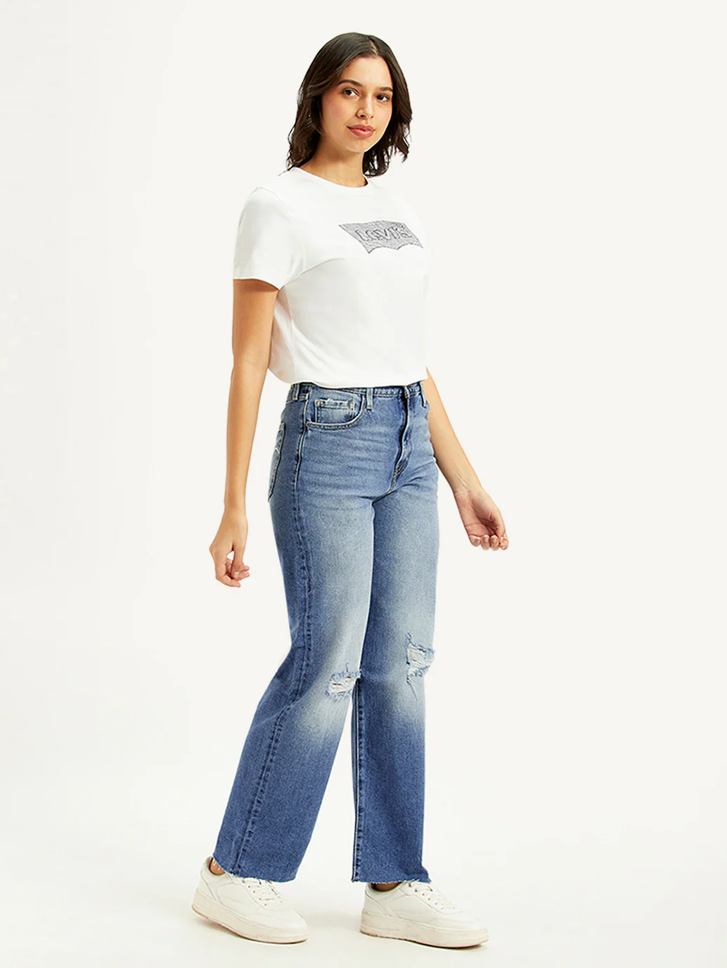 Women's Blue Ribcage Straight Fit High Rise Jeans - Image 5