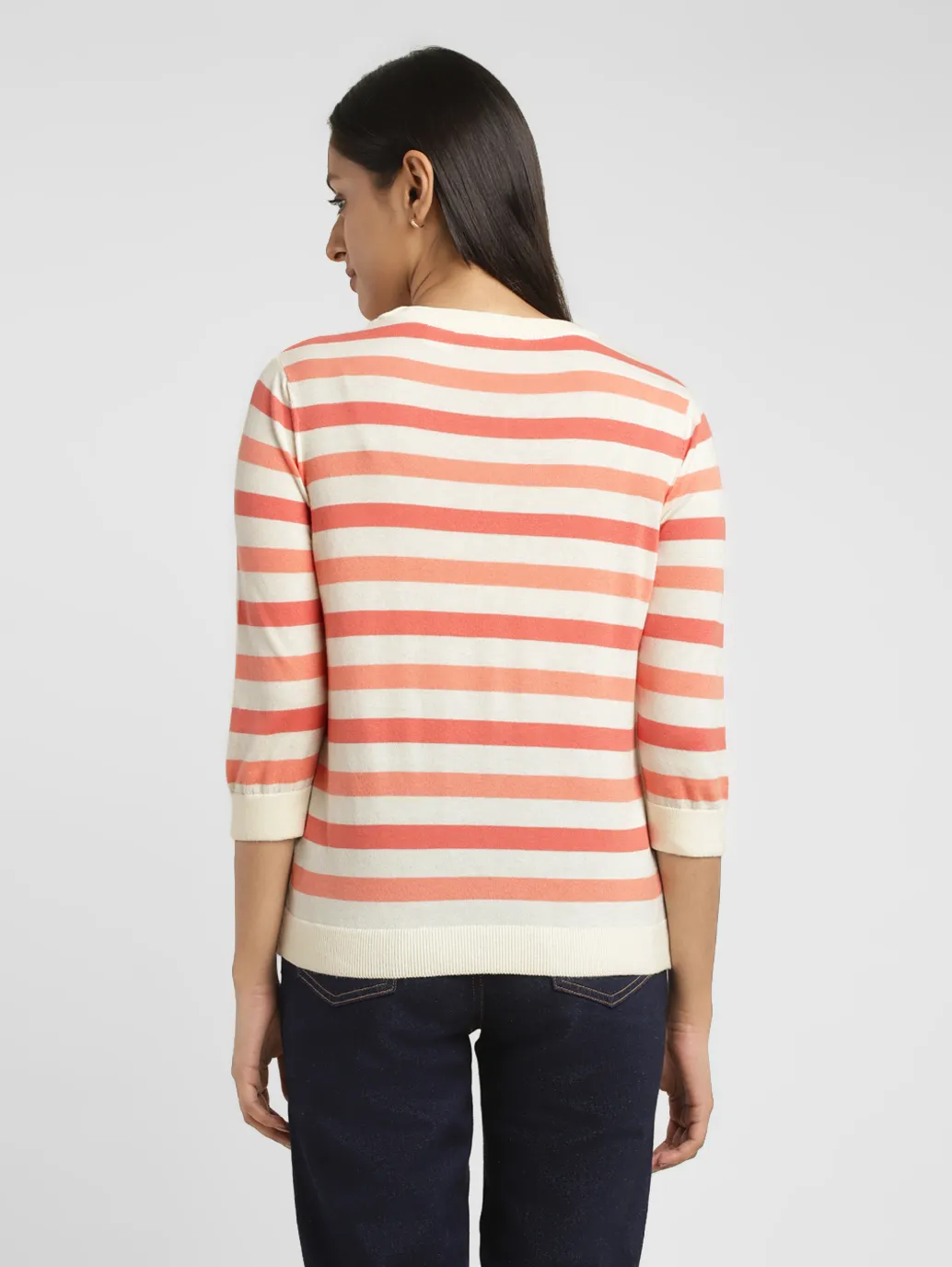Women's Striped Crew Neck Pullover - Image 3