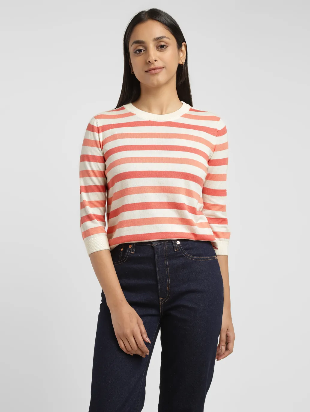 Women's Striped Crew Neck Pullover - Image 6