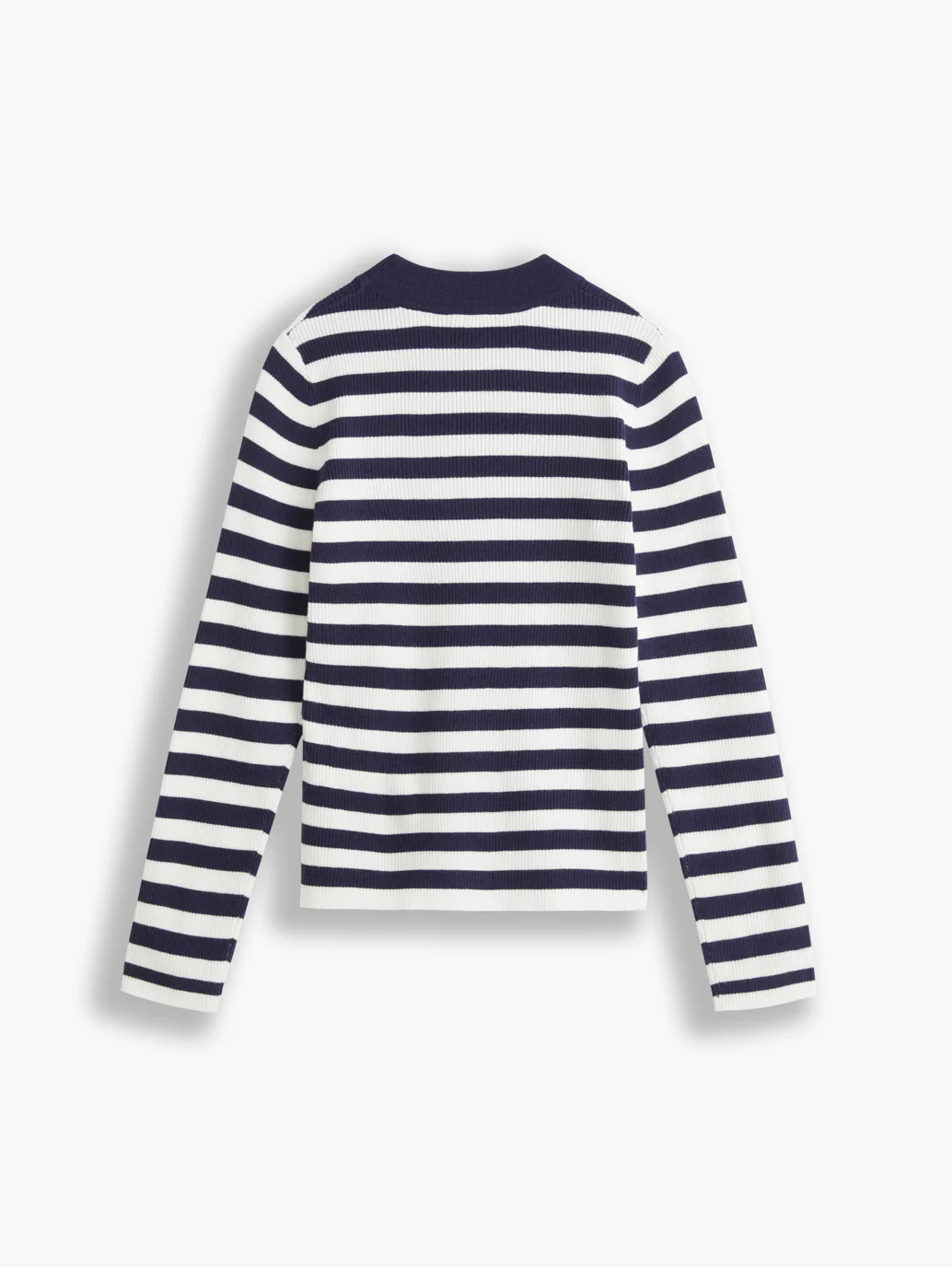 Women's Striped Navy Blue Crew Neck Sweater - Image 4
