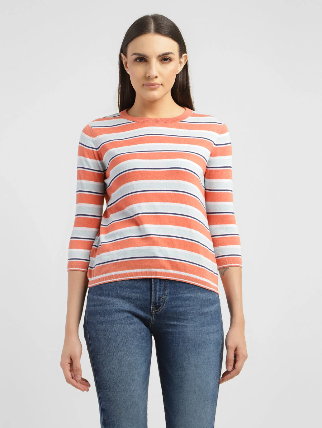 Women's Striped Crew Neck T-shirt - Image 2