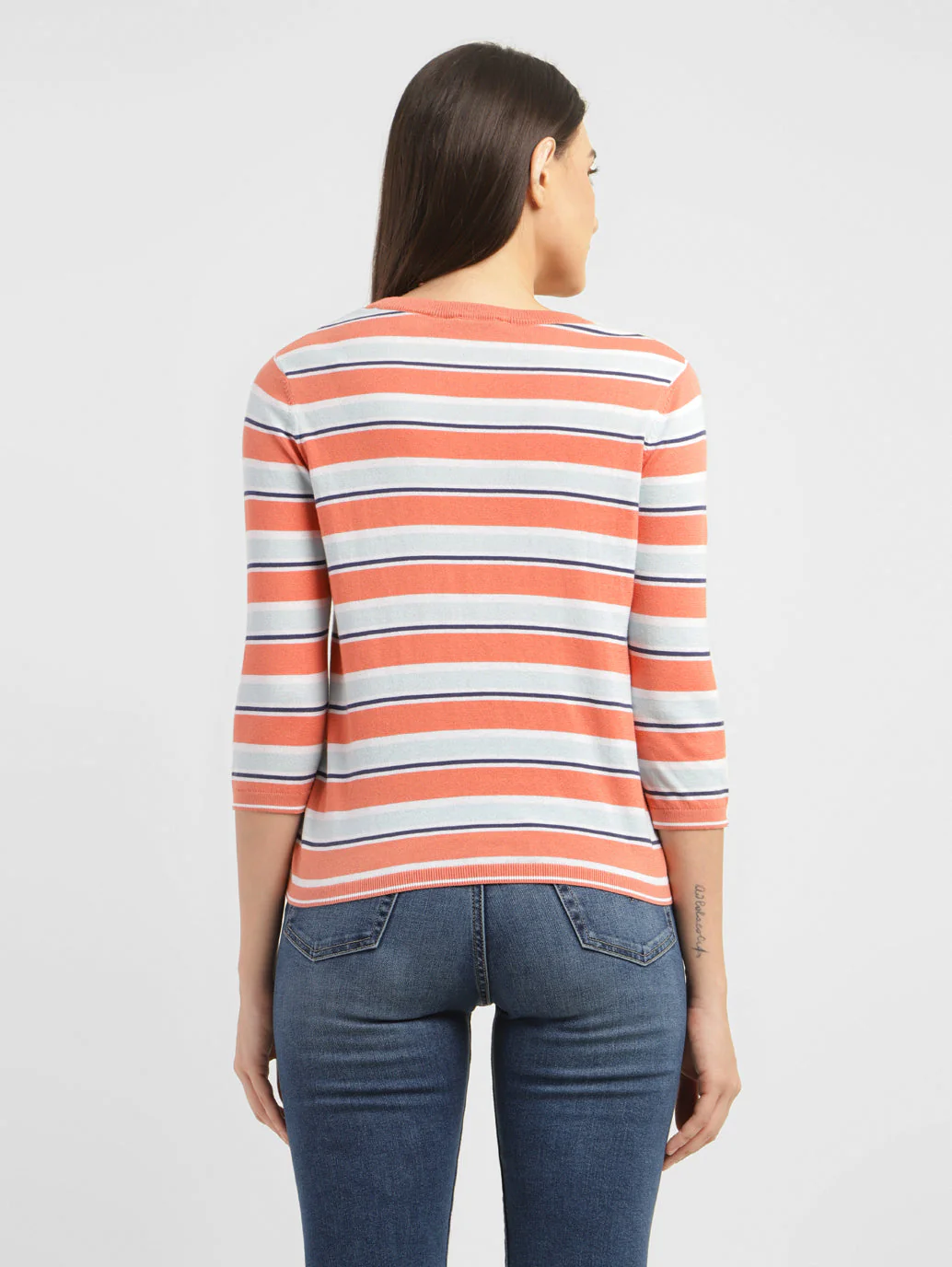 Women's Striped Crew Neck T-shirt - Image 3
