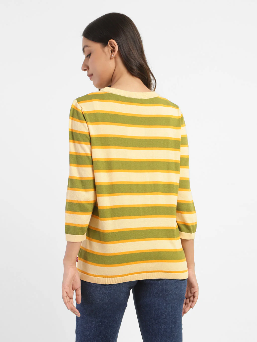 Women's Striped Round Neck Sweater - Image 3