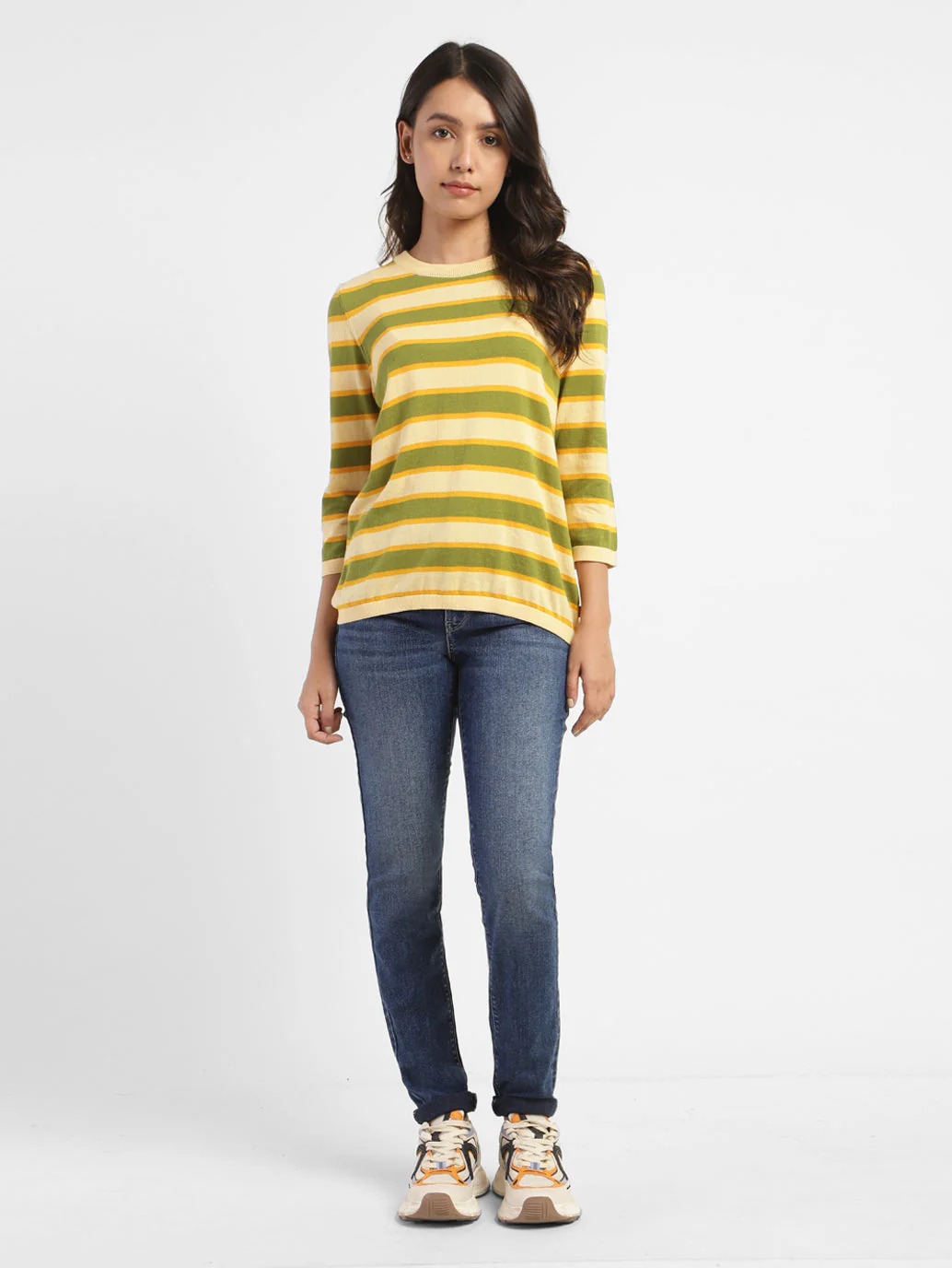 Women's Striped Round Neck Sweater - Image 5