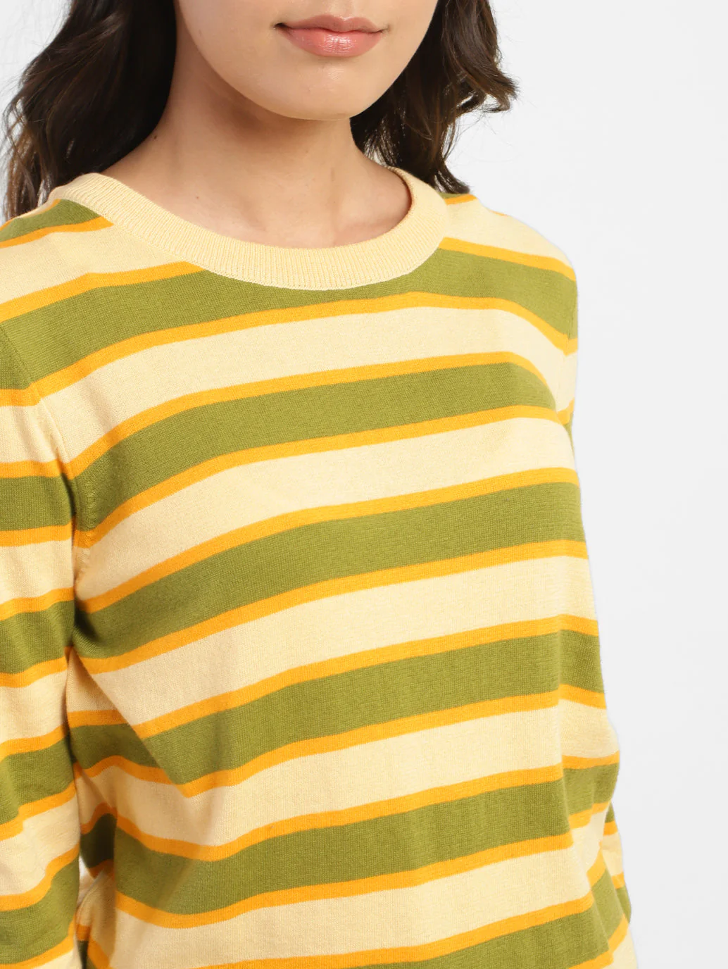 Women's Striped Round Neck Sweater - Image 6