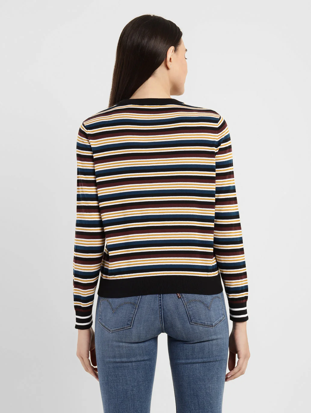 Women's Striped Crew Neck Sweater - Image 3