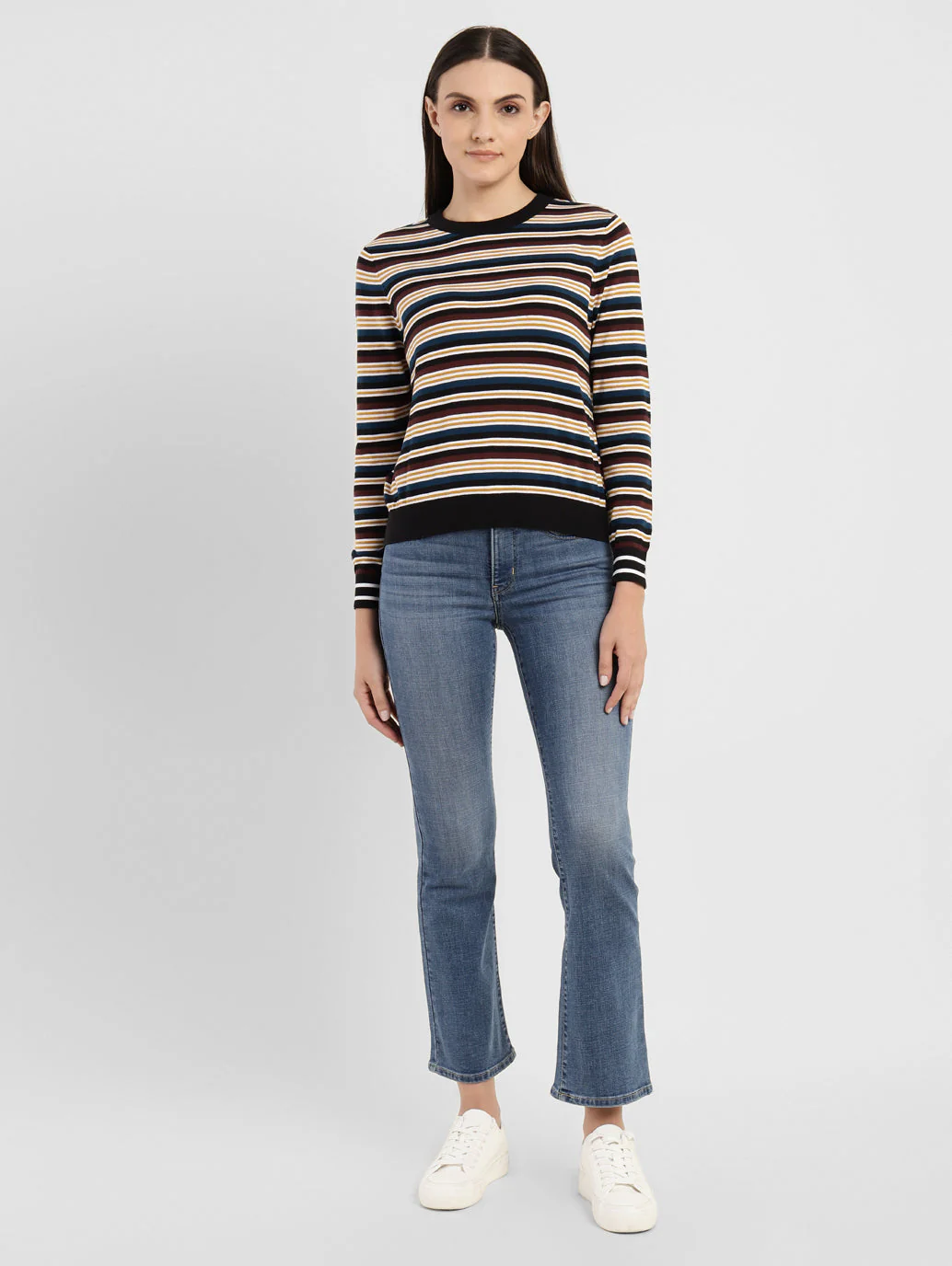 Women's Striped Crew Neck Sweater - Image 6