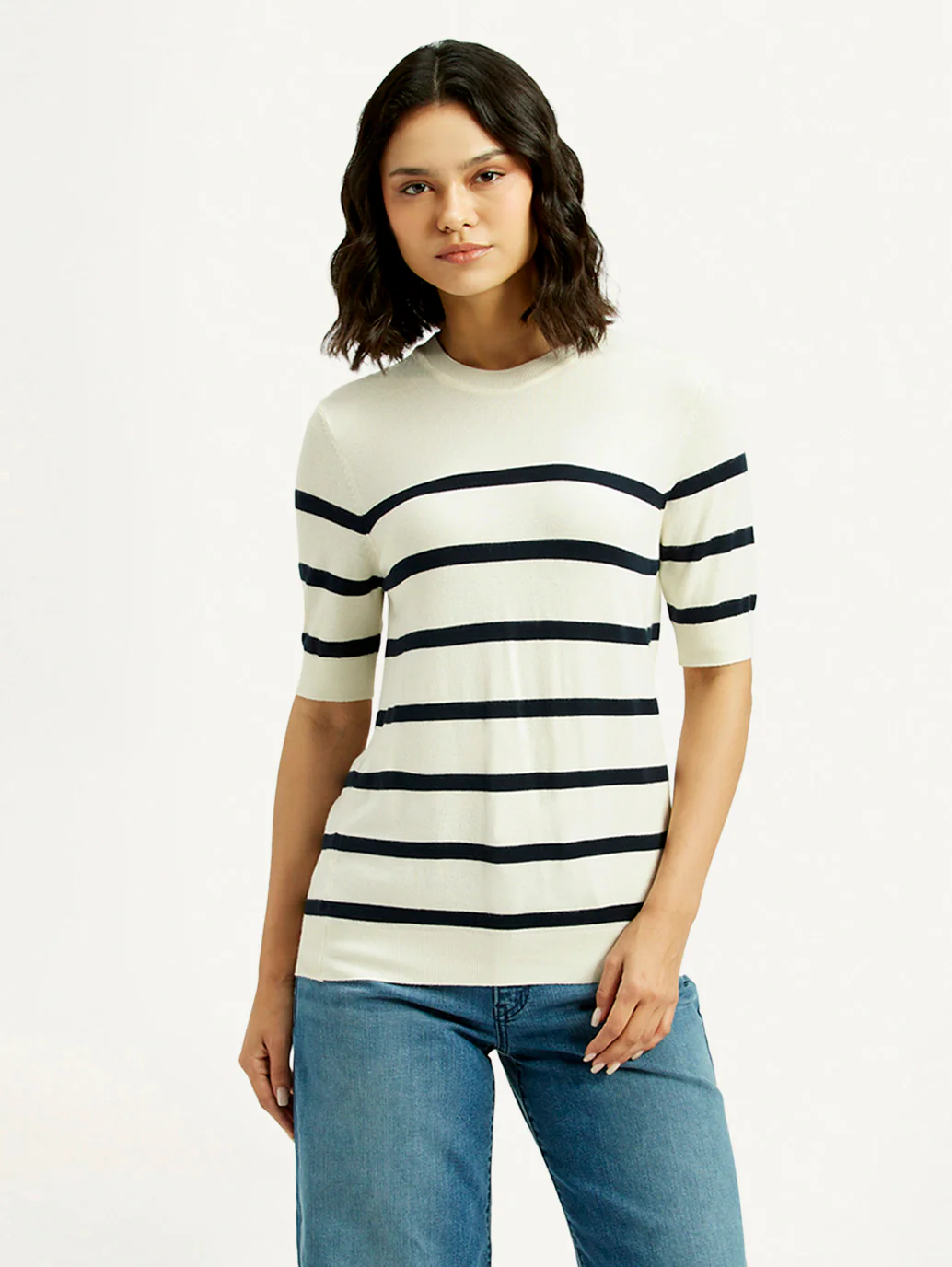 Women's Striped Crew Neck T-shirt - Image 2
