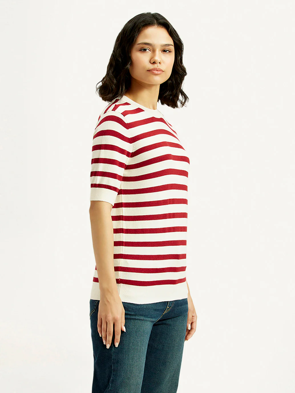Women's Striped Crew Neck T-shirt - Image 5