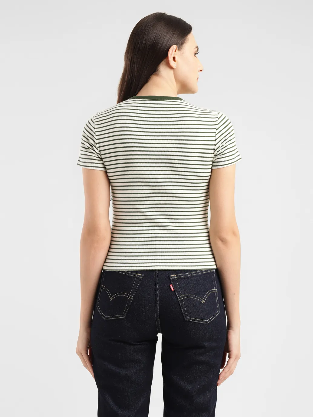 Women's Striped Crew Neck T-shirt - Image 4