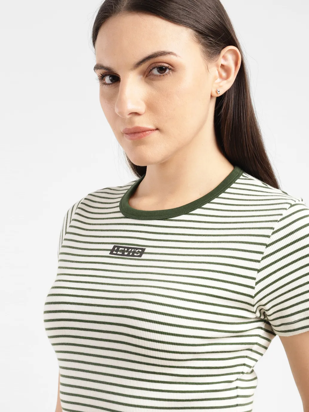 Women's Striped Crew Neck T-shirt - Image 5