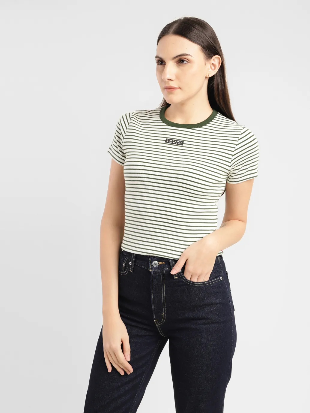 Women's Striped Crew Neck T-shirt - Image 6