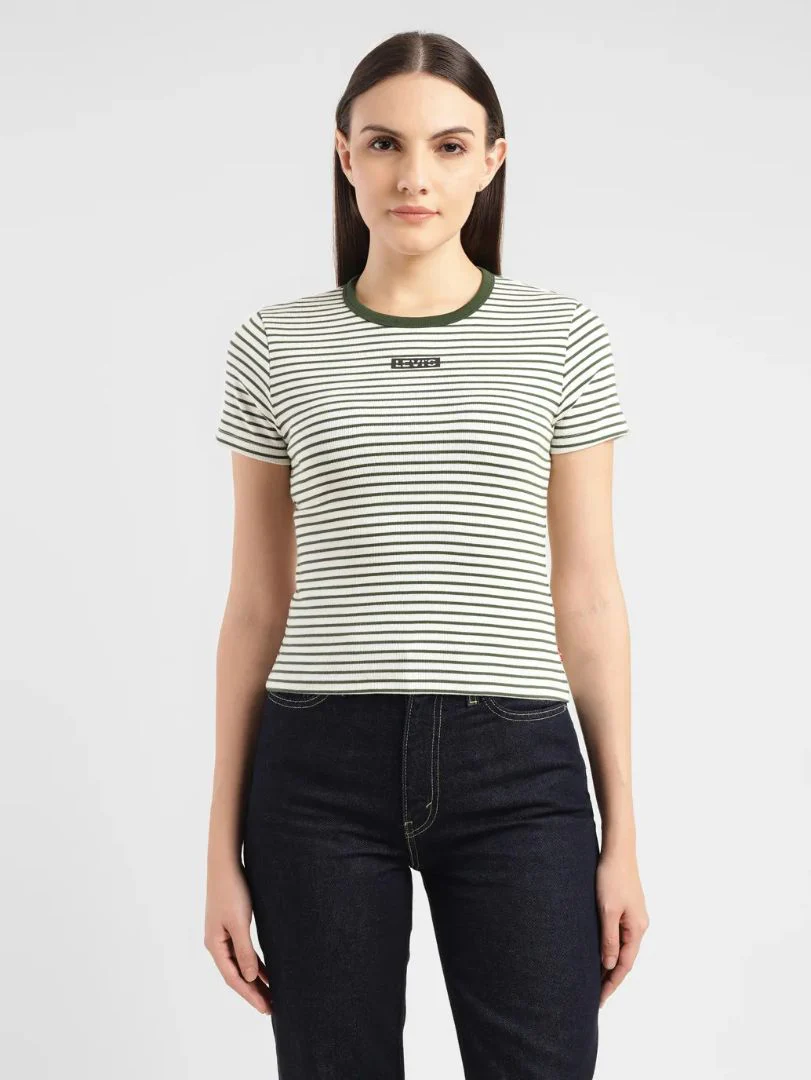 Women's Striped Crew Neck T-shirt - Image 7