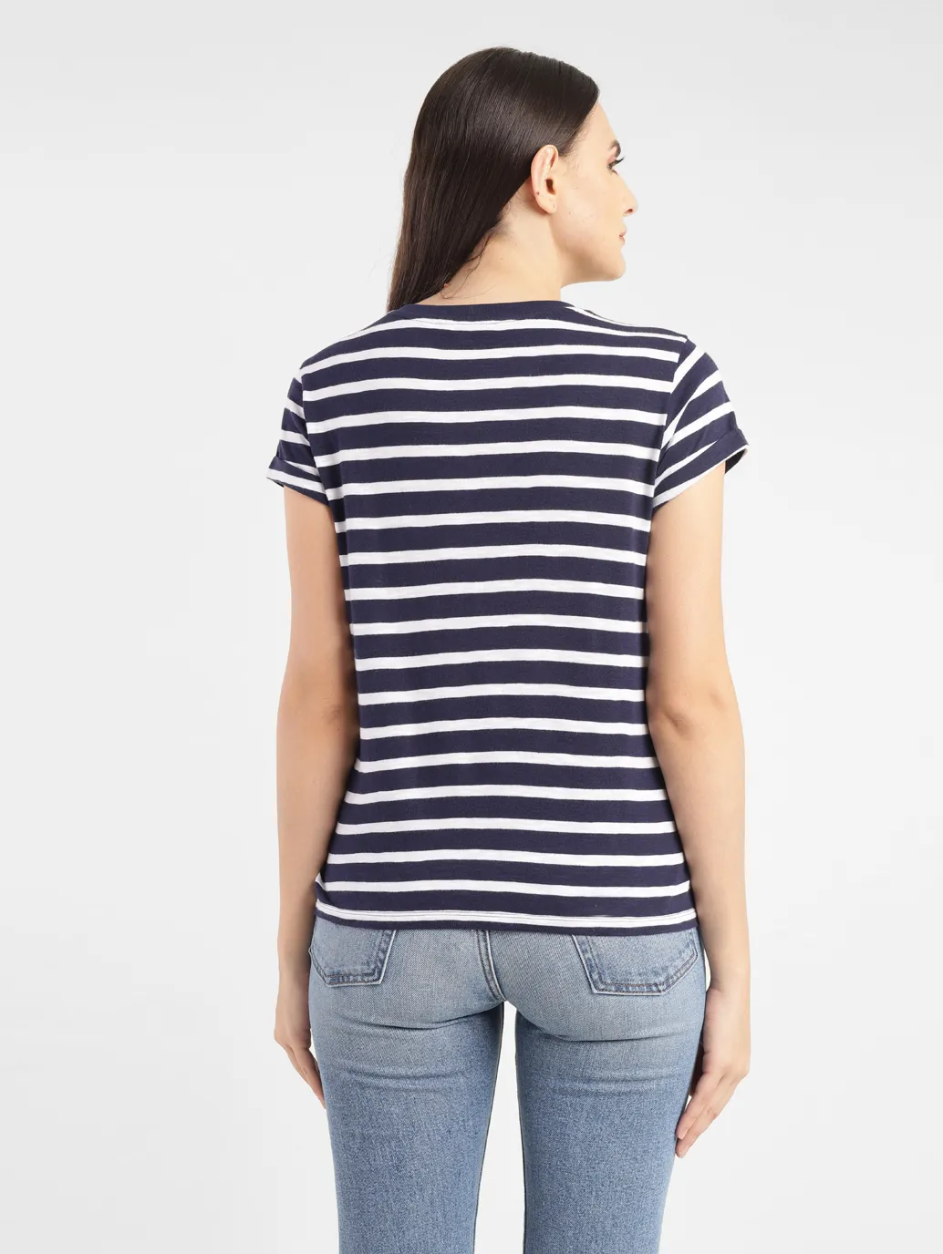Women's Striped Crew Neck T-shirt - Image 3