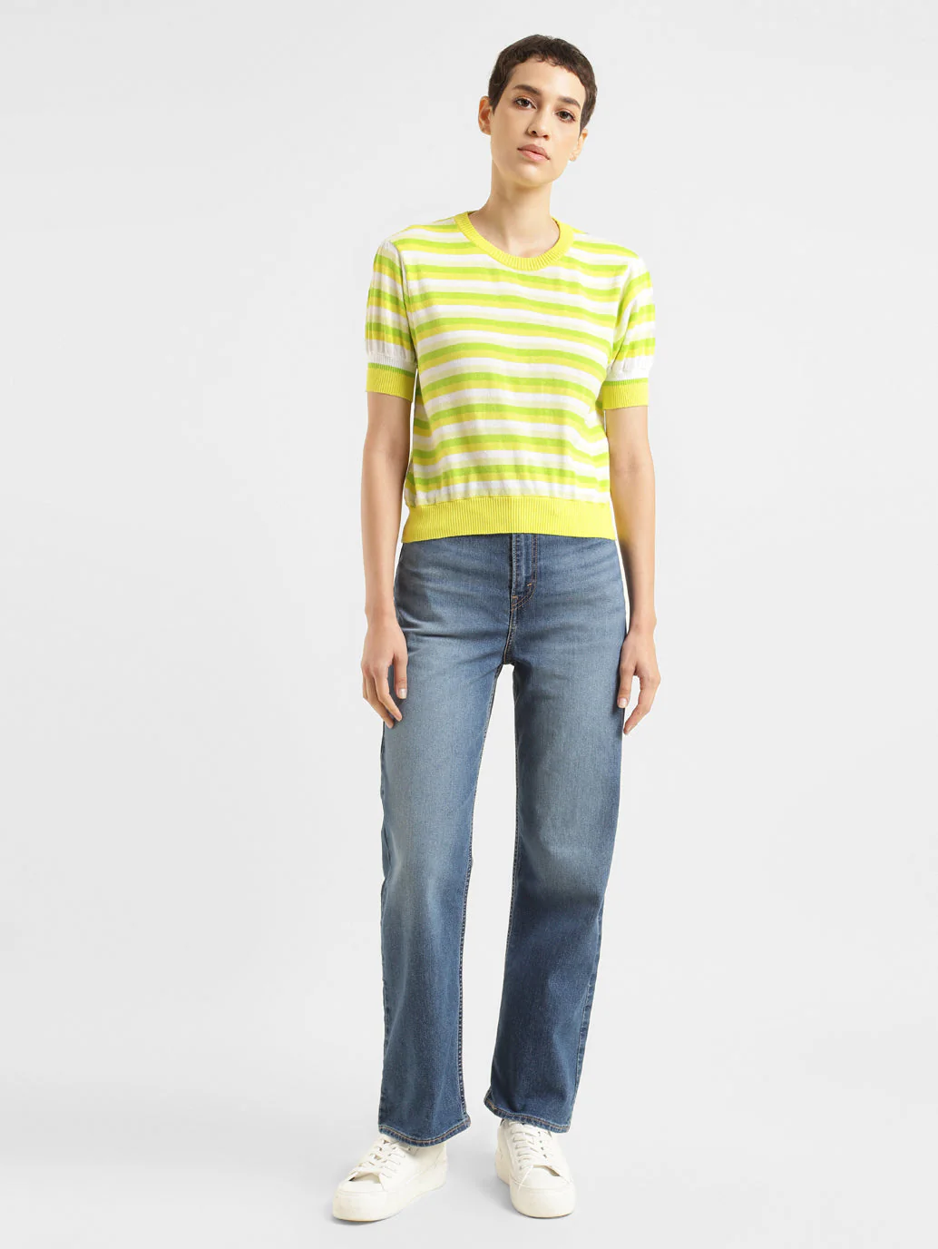 Women's Striped Round Neck Sweater - Image 6