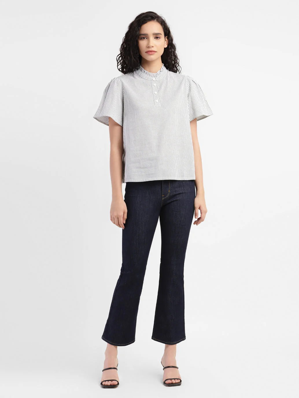 Women's Striped Band Neck Top - Image 5
