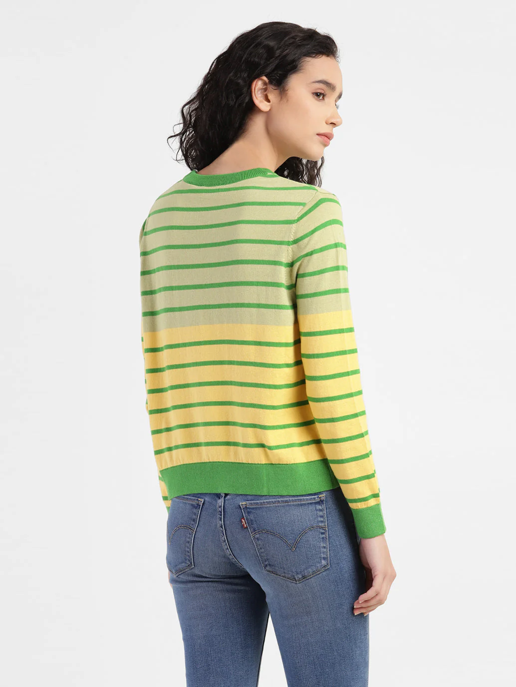 Women's Striped Multicolor Crew Neck Sweater - Image 3
