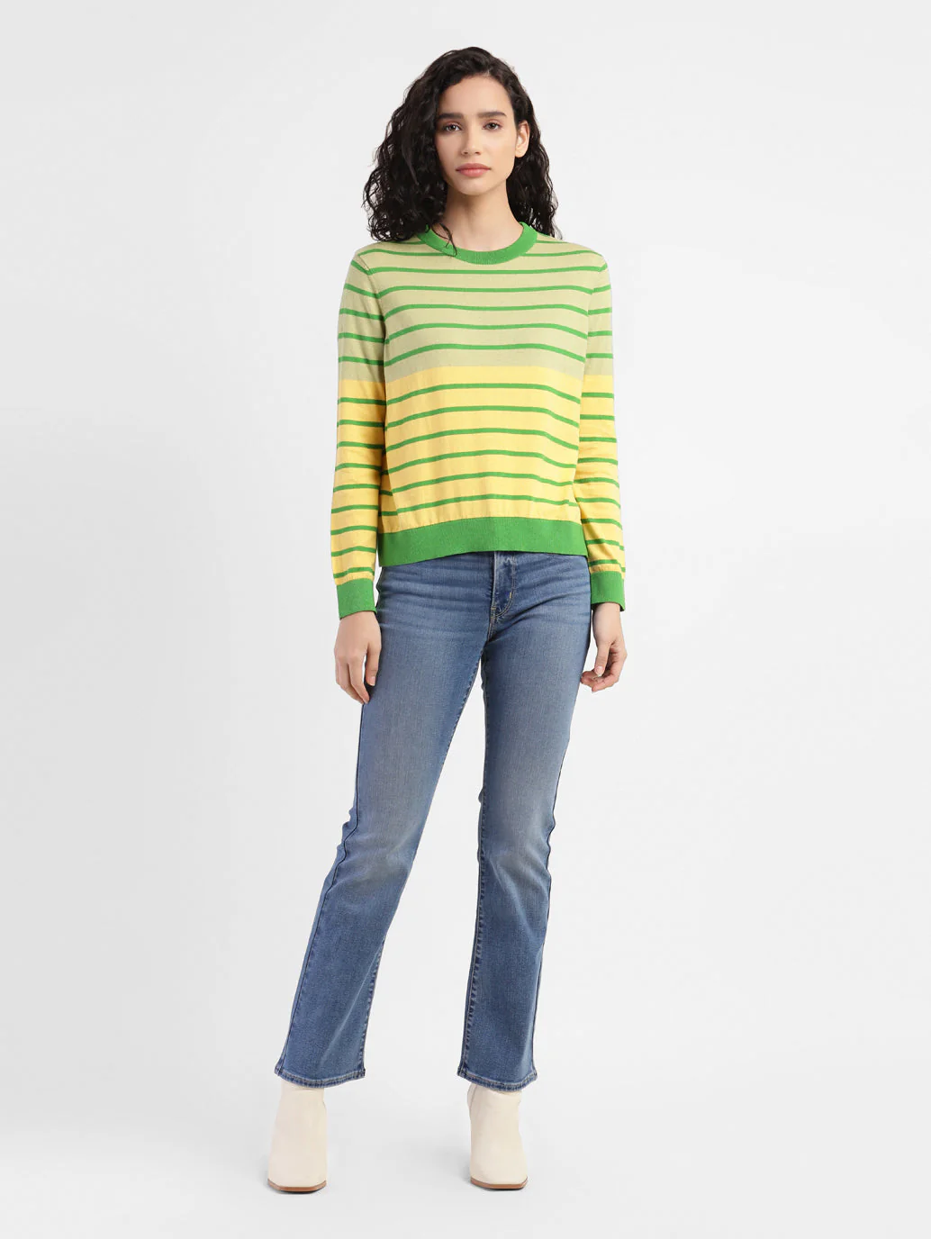 Women's Striped Multicolor Crew Neck Sweater - Image 5