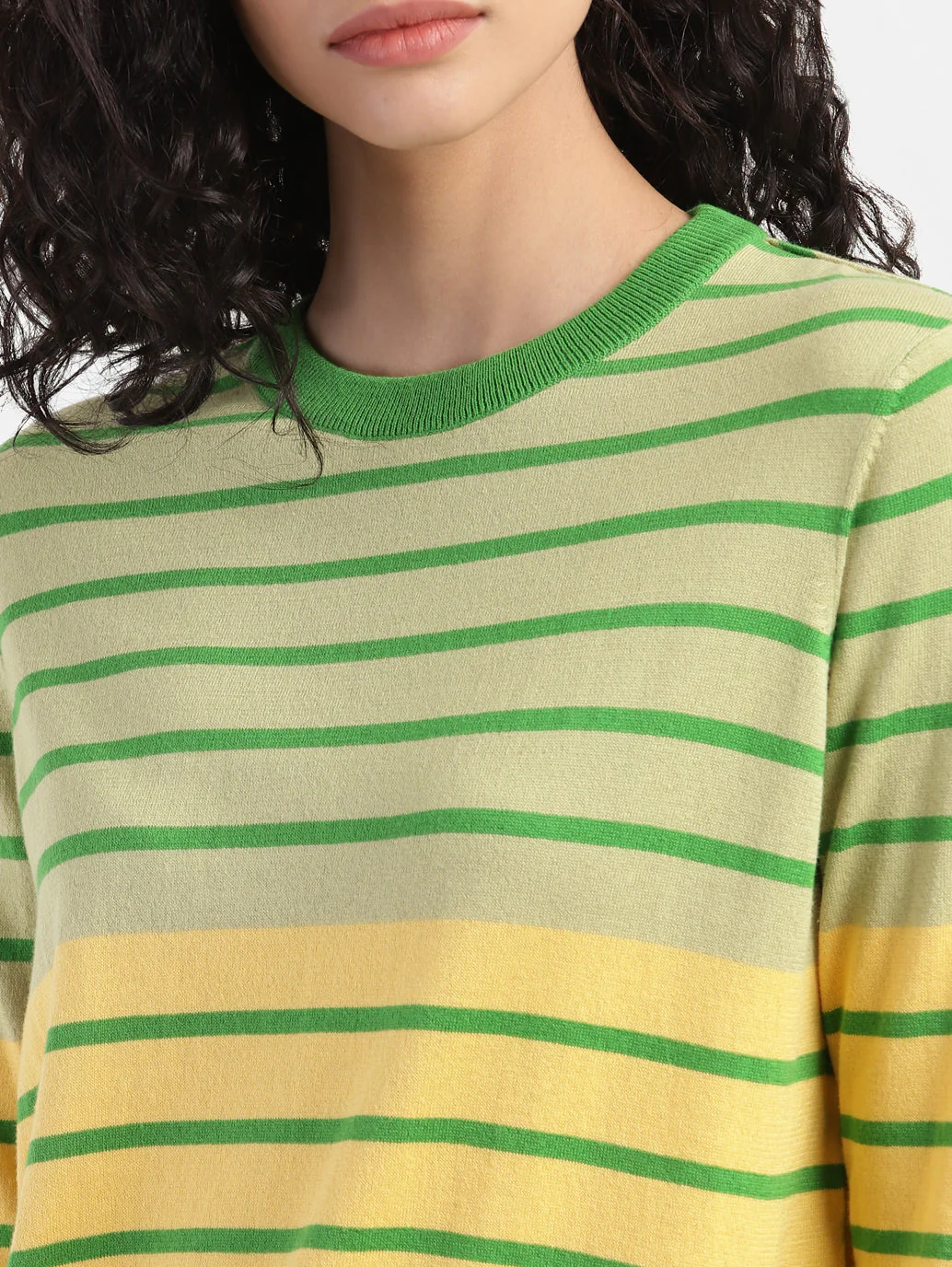 Women's Striped Multicolor Crew Neck Sweater - Image 6