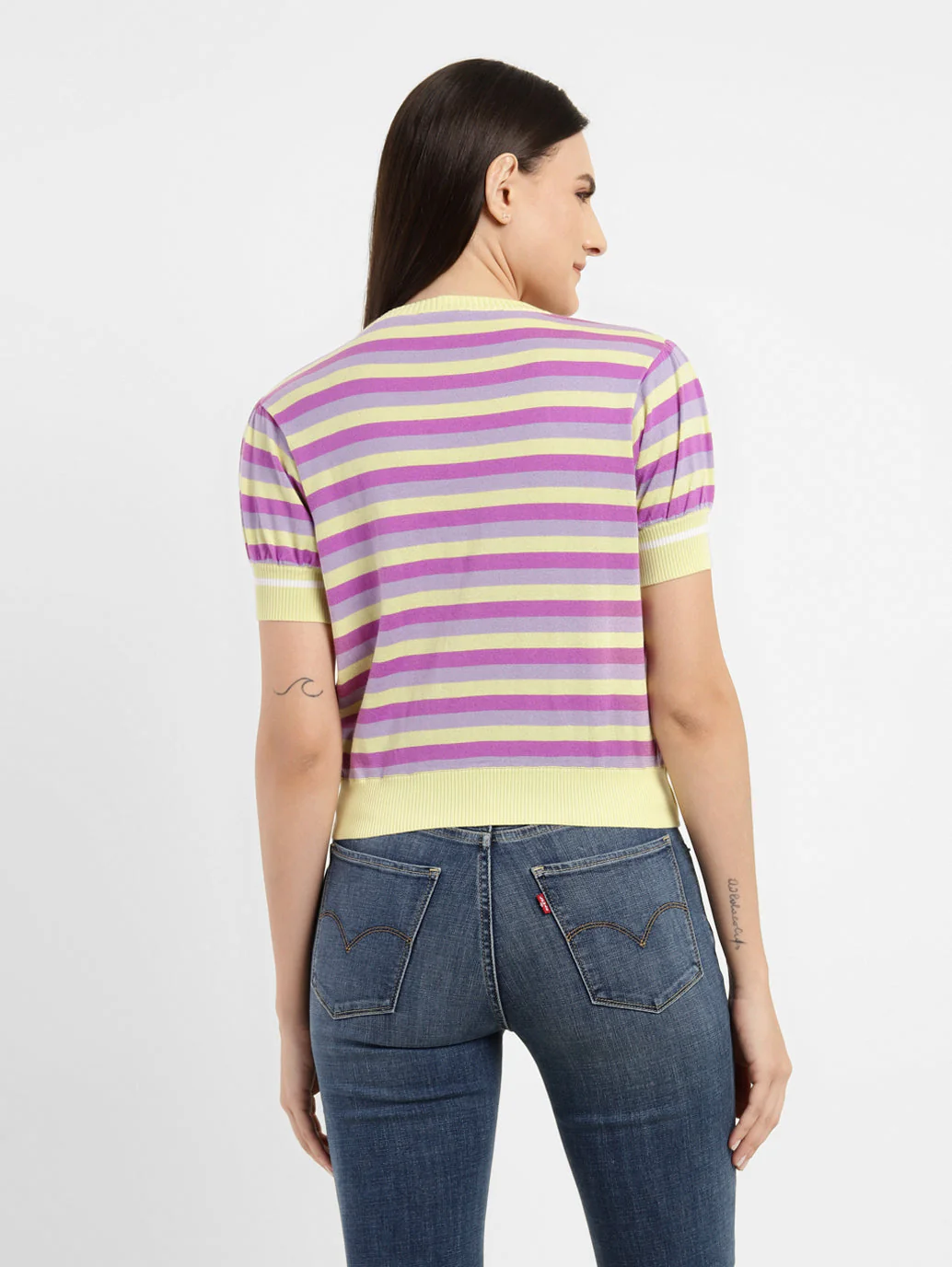 Women's Striped Round Neck Sweater - Image 3