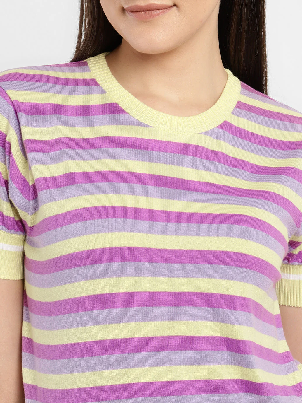 Women's Striped Round Neck Sweater - Image 5