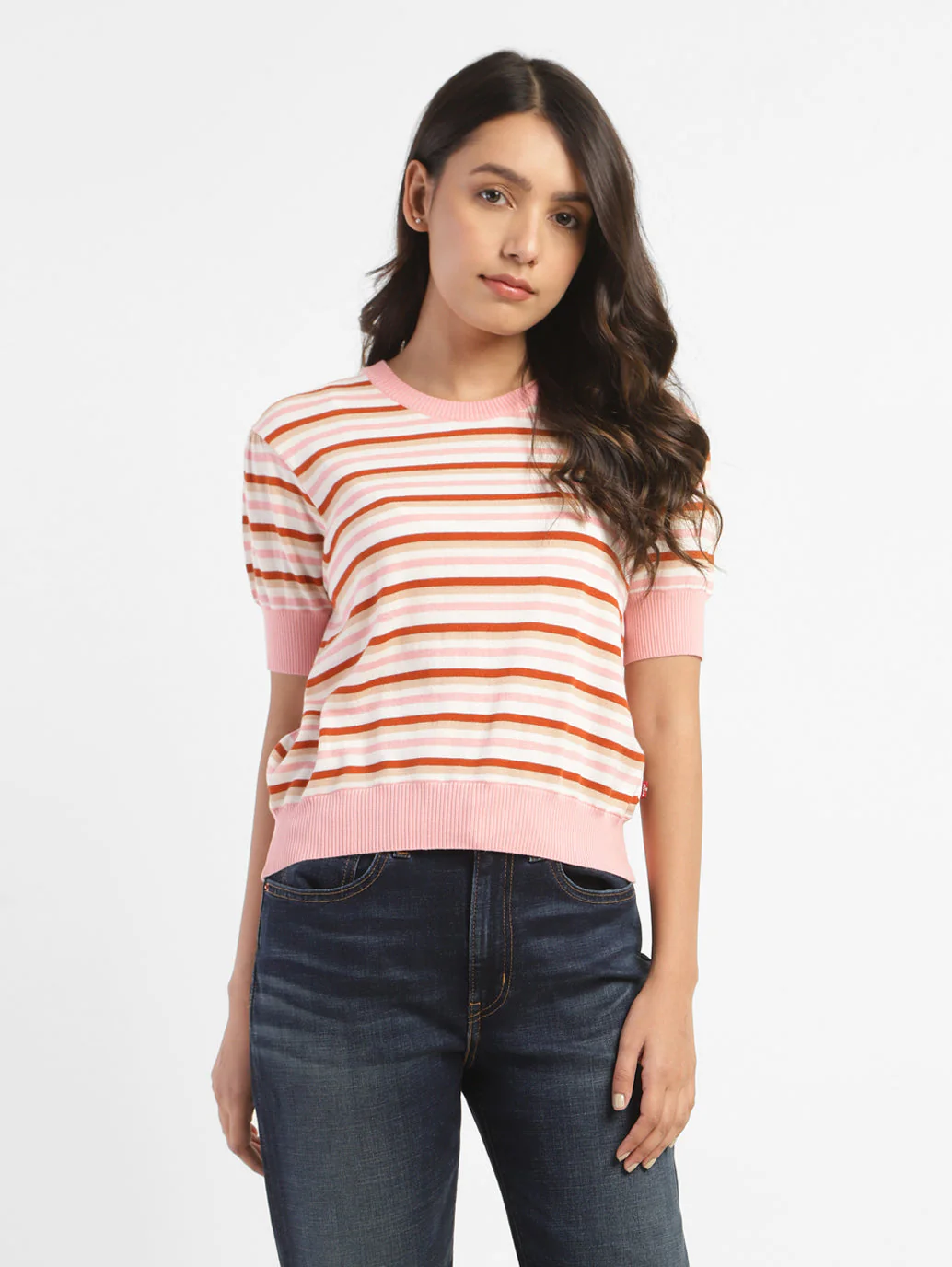 Women's Striped Crew Neck Sweater - Image 2