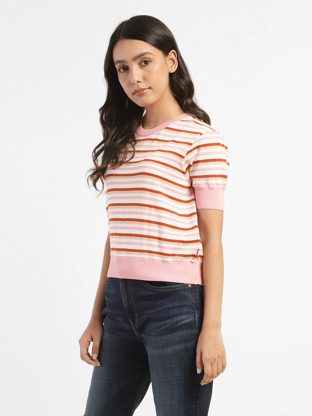 Women's Striped Crew Neck Sweater - Image 4