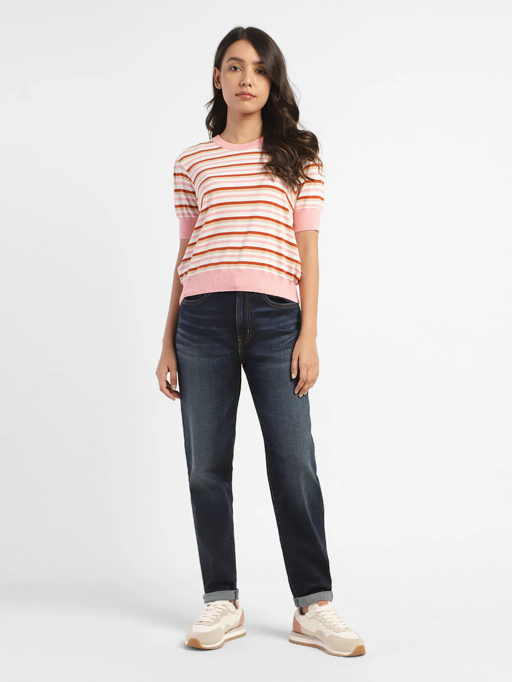 Women's Striped Crew Neck Sweater - Image 5