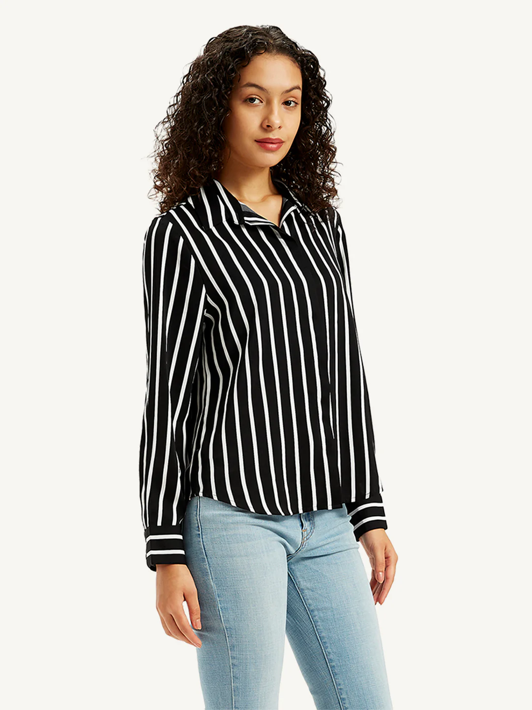 Women's Striped Regular Fit Shirt - Image 3