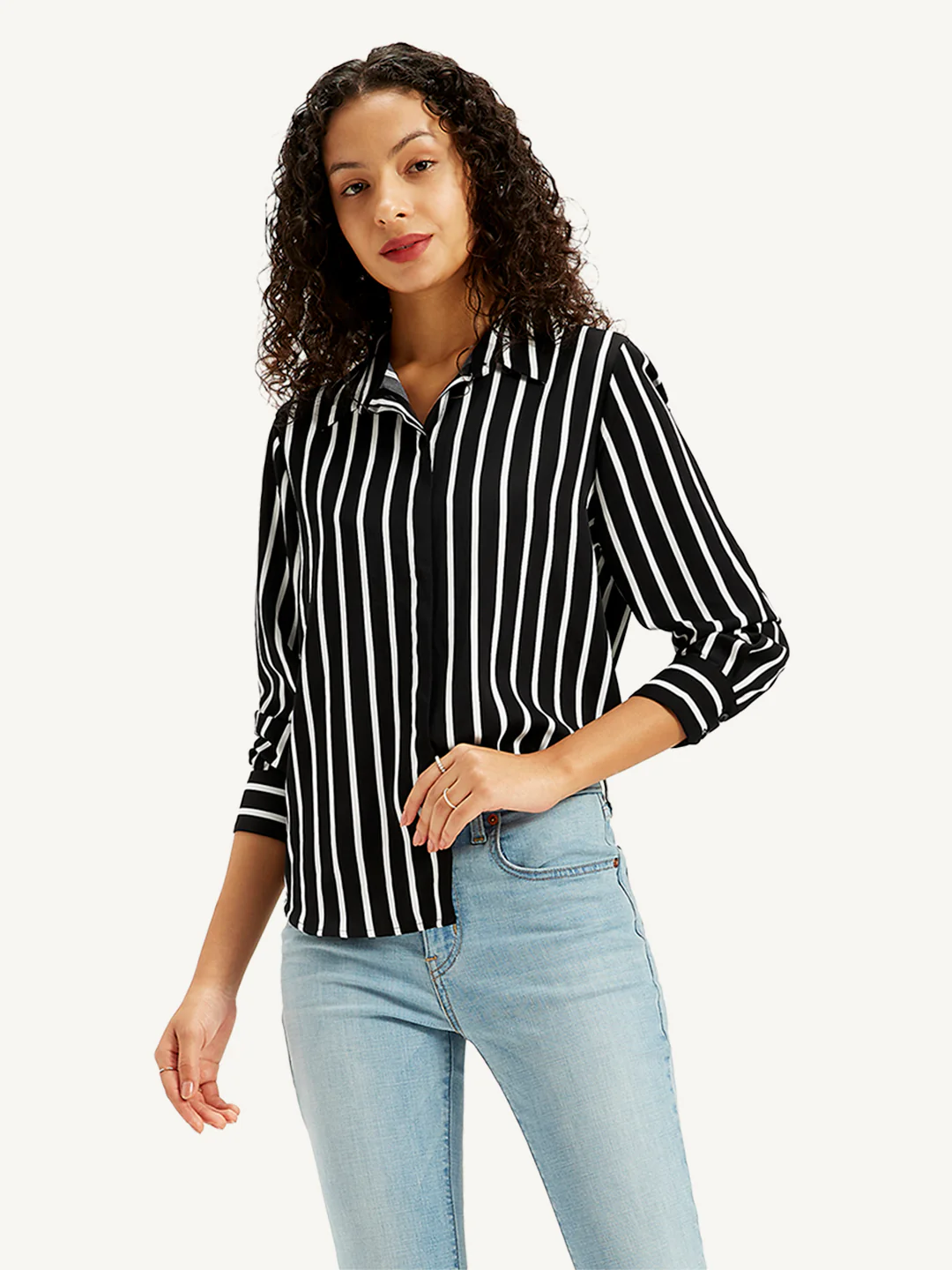 Women's Striped Regular Fit Shirt - Image 5