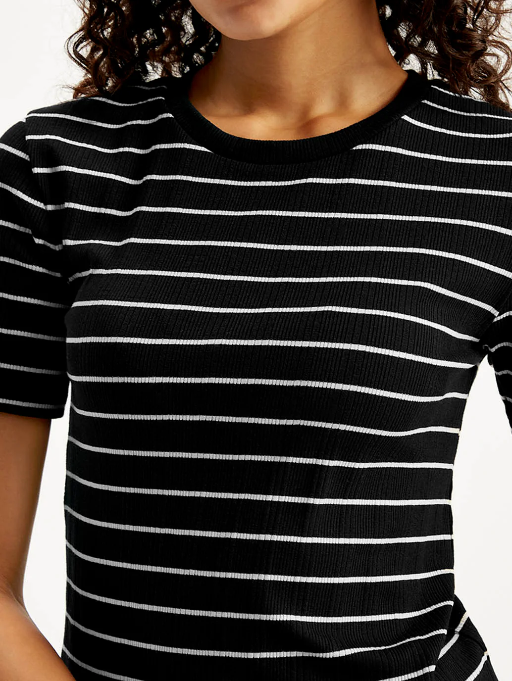 Women's Striped Regular Fit T-Shirt - Image 4