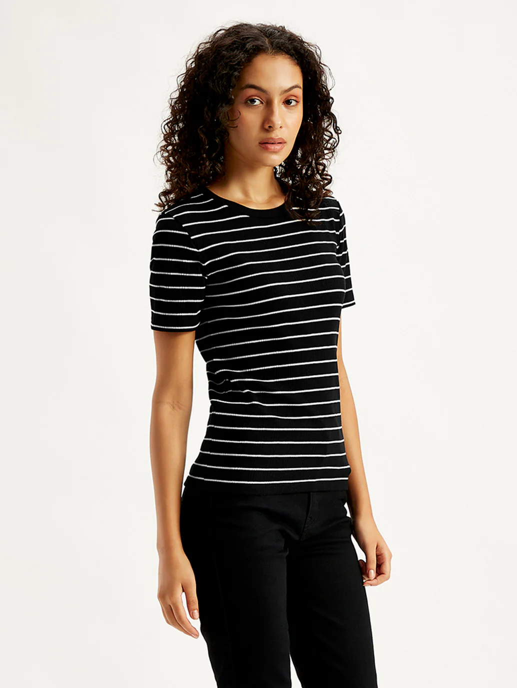 Women's Striped Regular Fit T-Shirt - Image 5