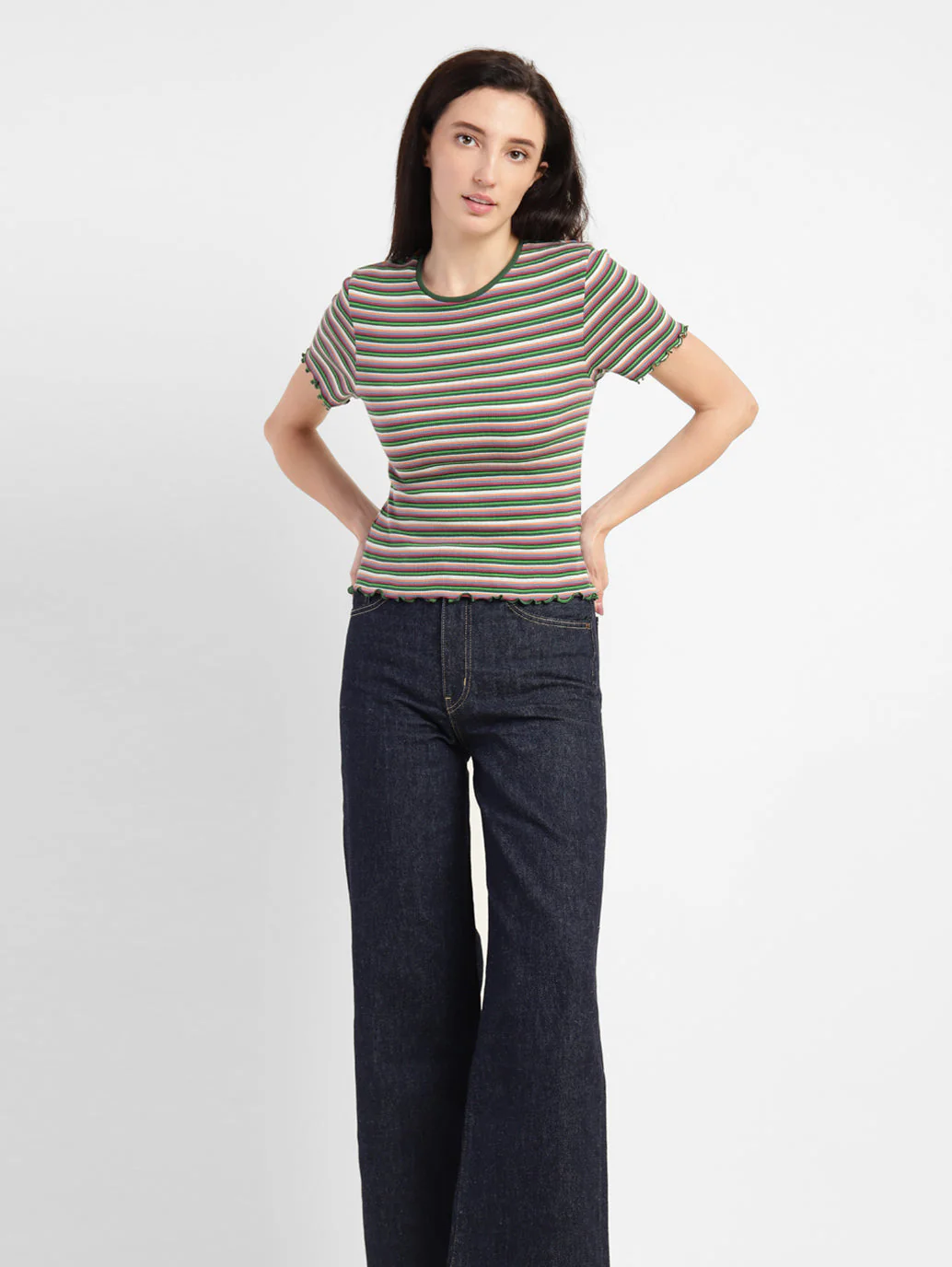 Women's Striped Regular Fit T-shirt - Image 2
