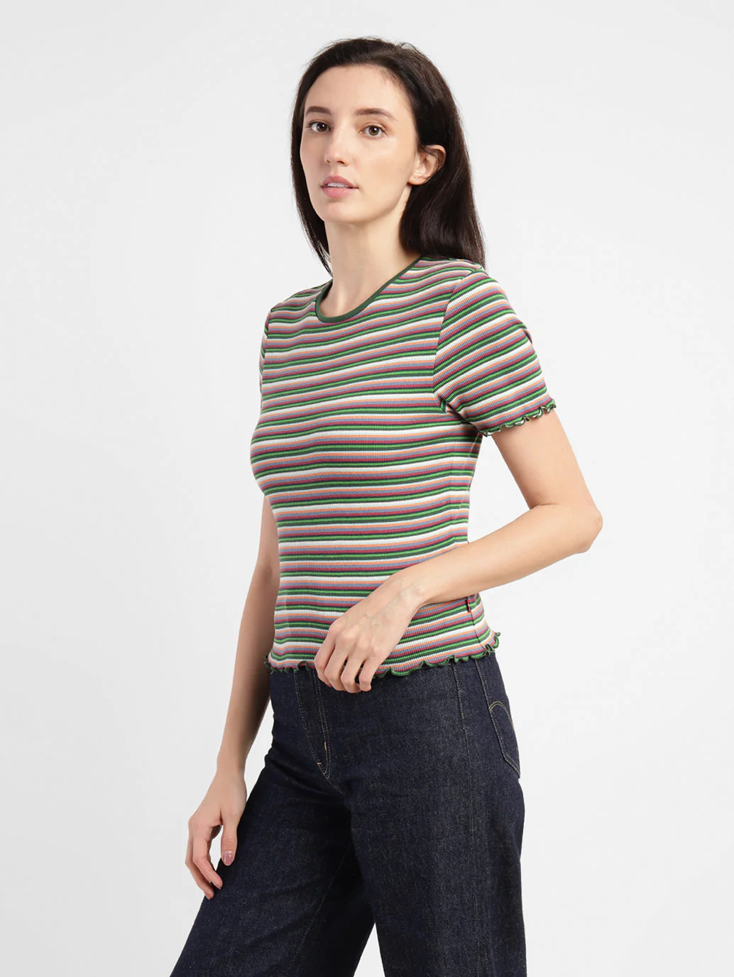 Women's Striped Regular Fit T-shirt - Image 4