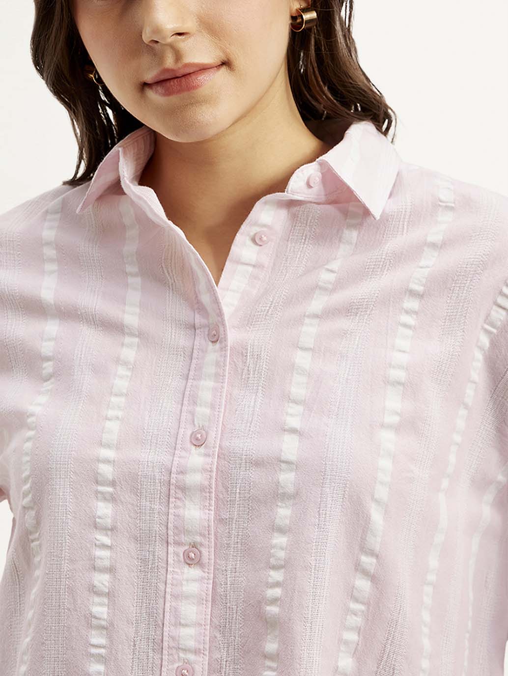 Women's Striped Relaxed Fit Shirt - Image 4