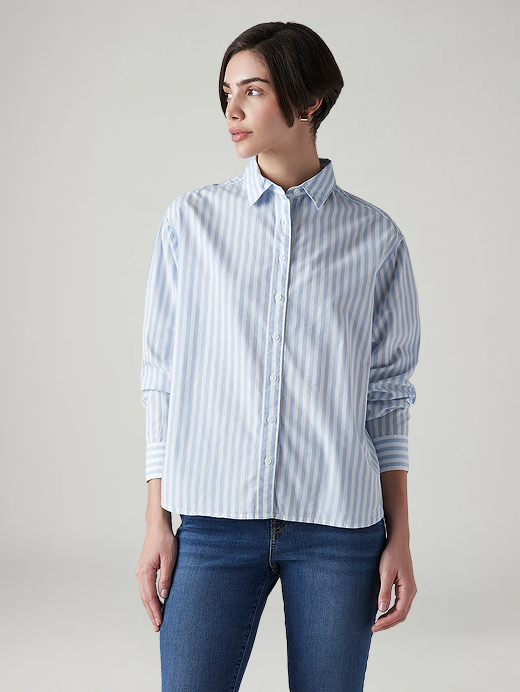 Women's Striped Relaxed Fit Shirt - Image 2
