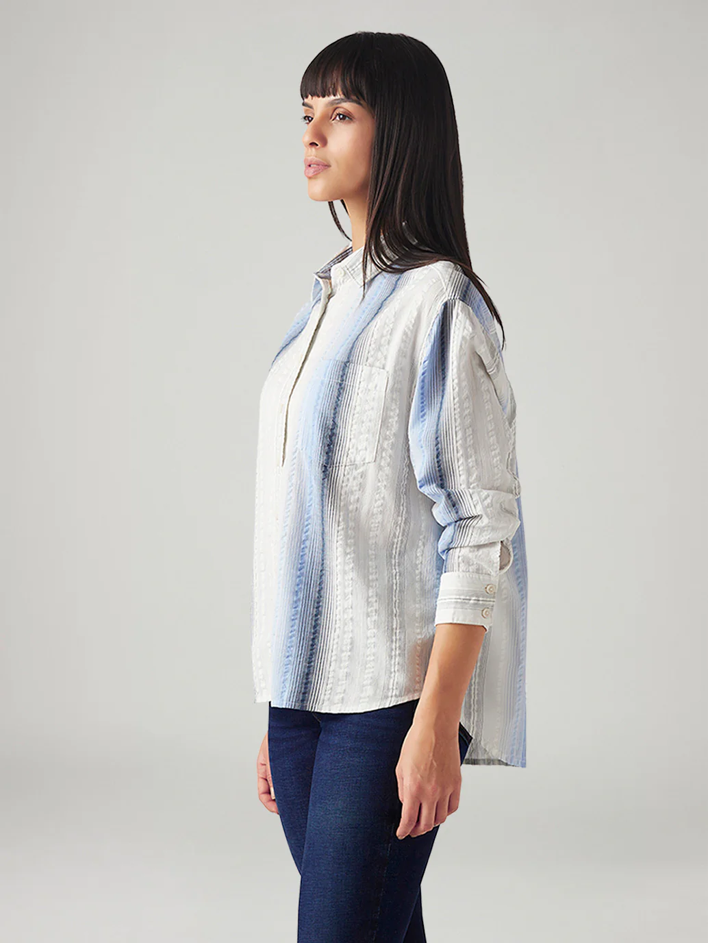 Women's Striped Relaxed Fit Shirt - Image 4