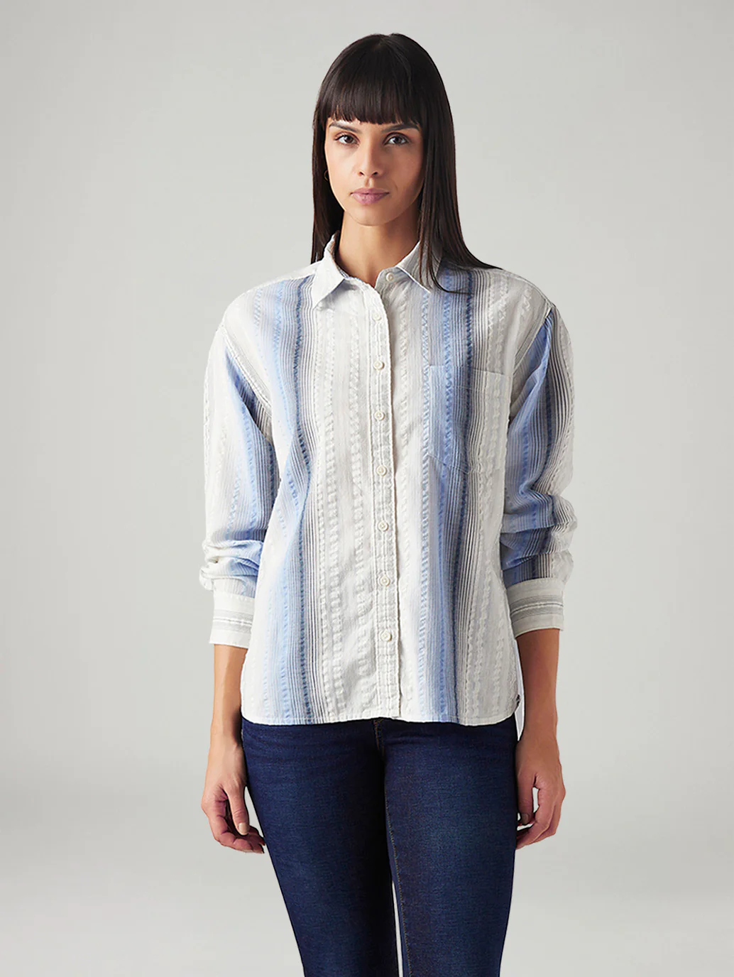 Women's Striped Relaxed Fit Shirt - Image 5