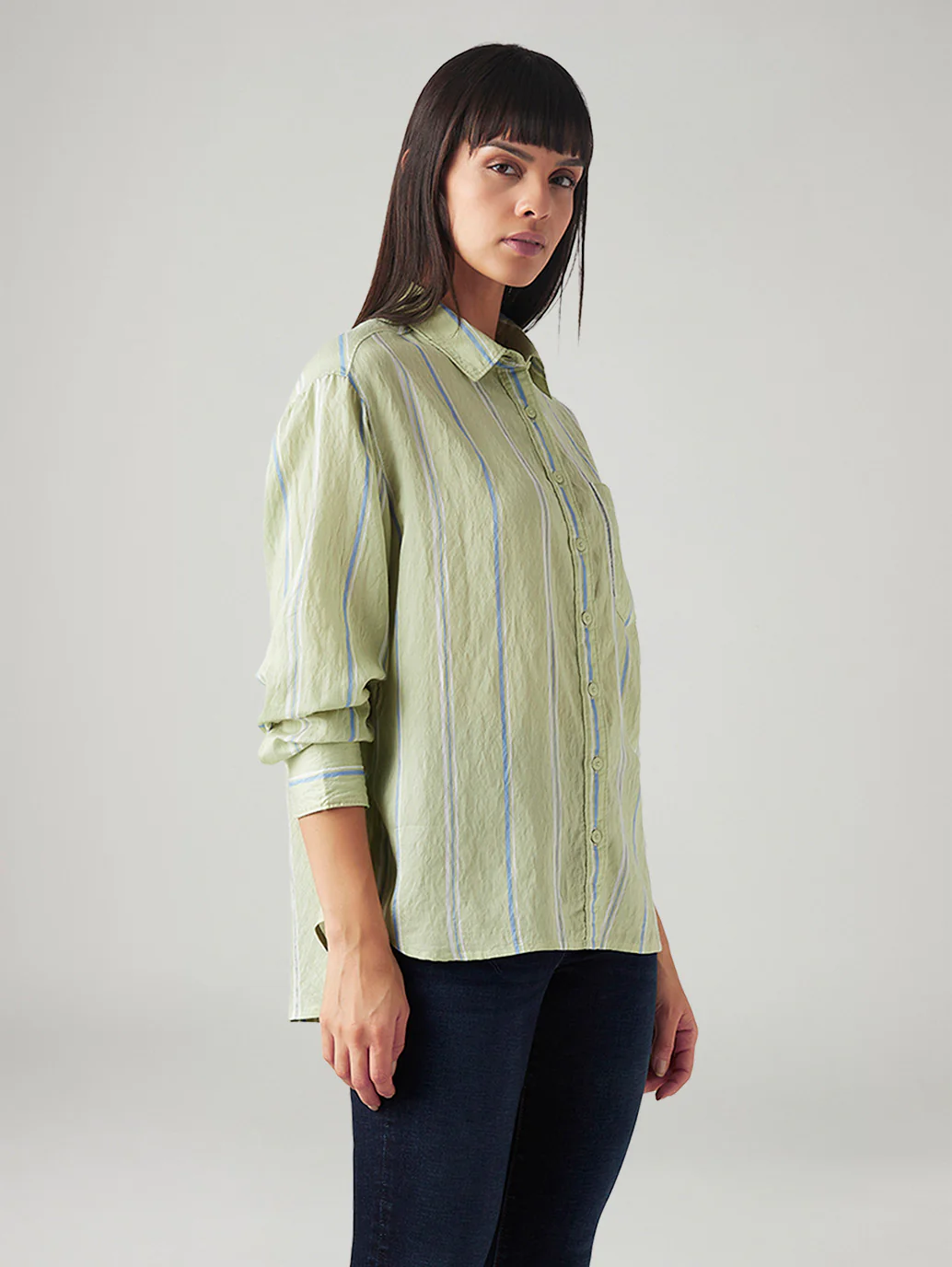 Women's Striped Relaxed Fit Shirt - Image 4