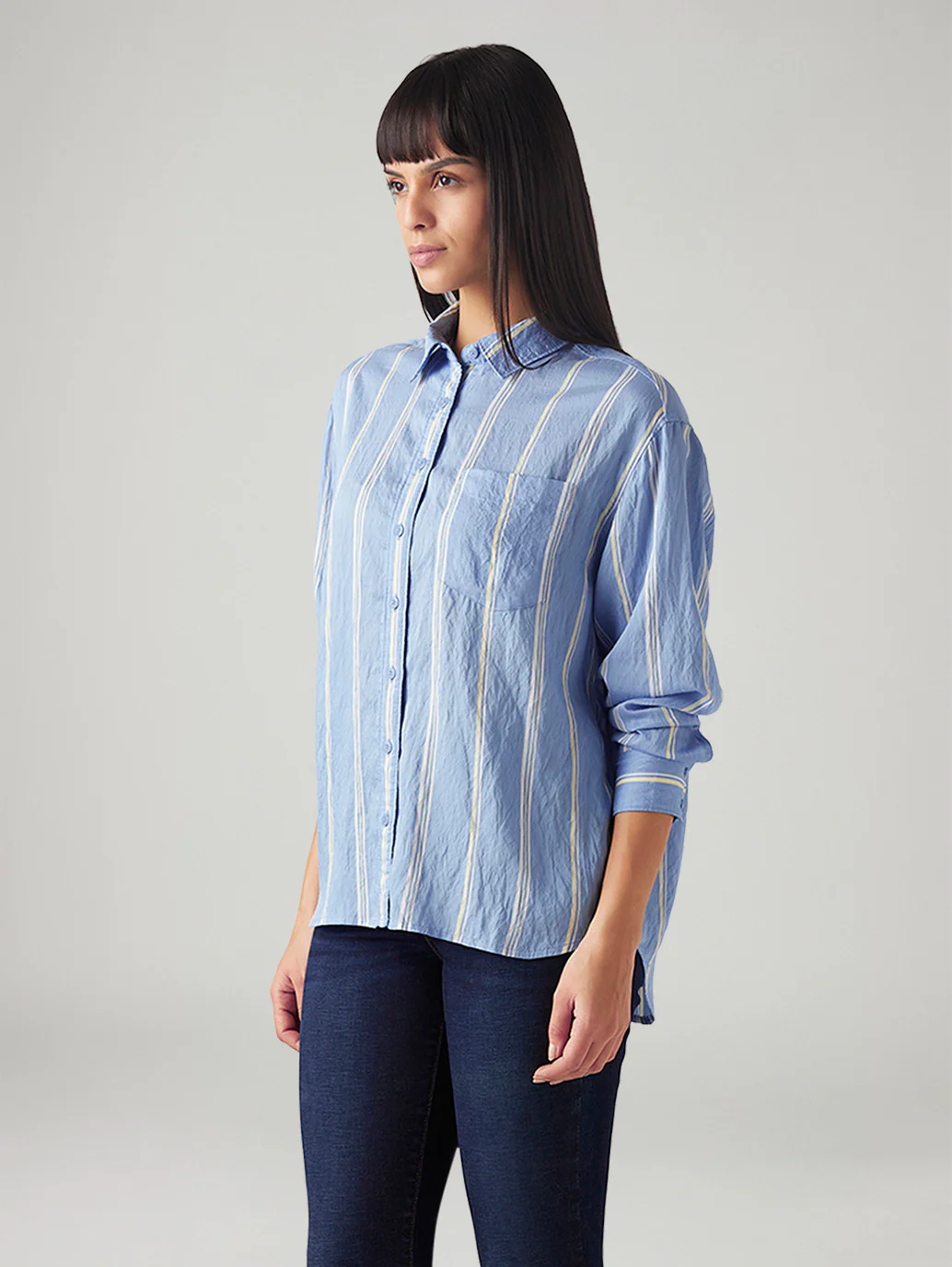 Women's Striped Relaxed Fit Shirt - Image 4