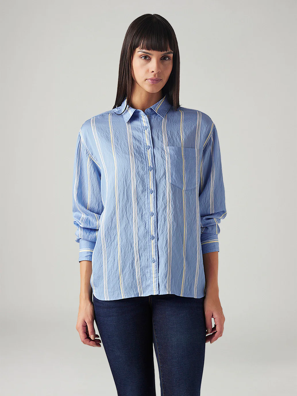 Women's Striped Relaxed Fit Shirt - Image 5