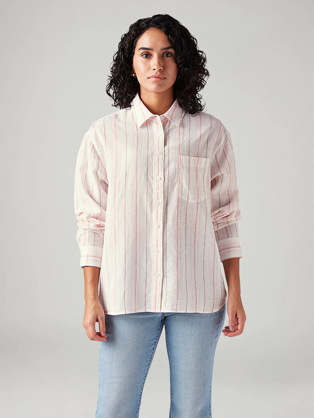 Women's Striped Relaxed Fit Shirt - Image 2
