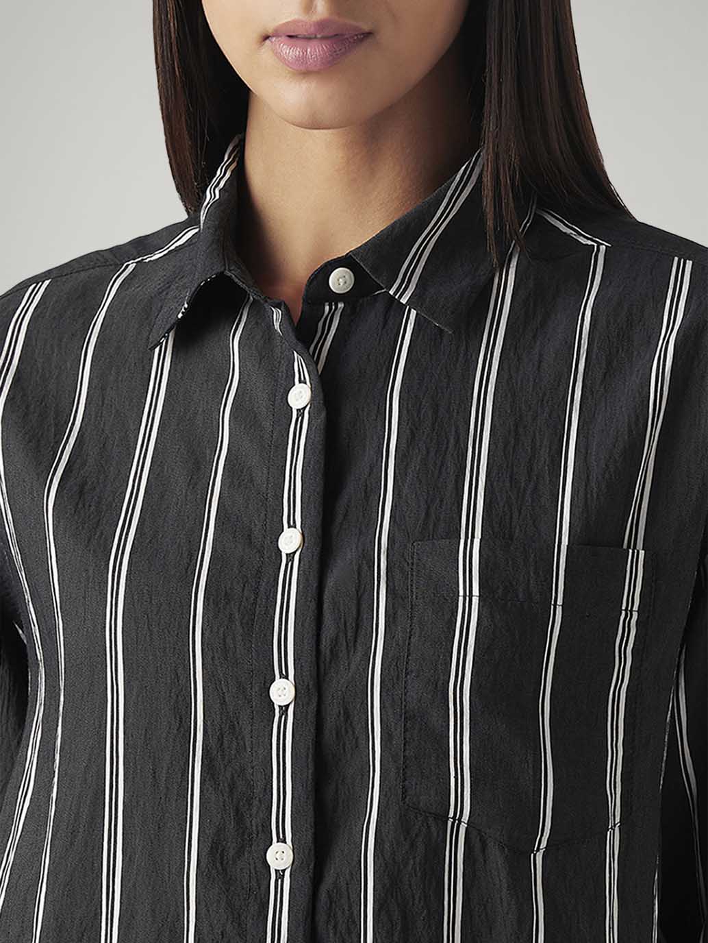 Women's Striped Relaxed Fit Shirt - Image 4