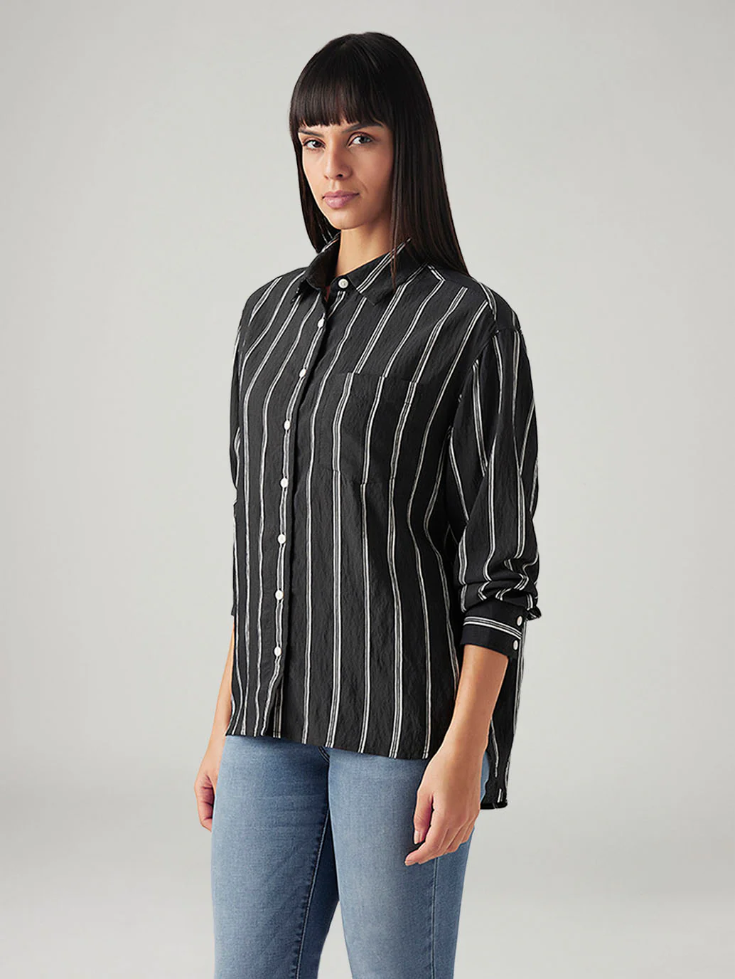 Women's Striped Relaxed Fit Shirt - Image 5
