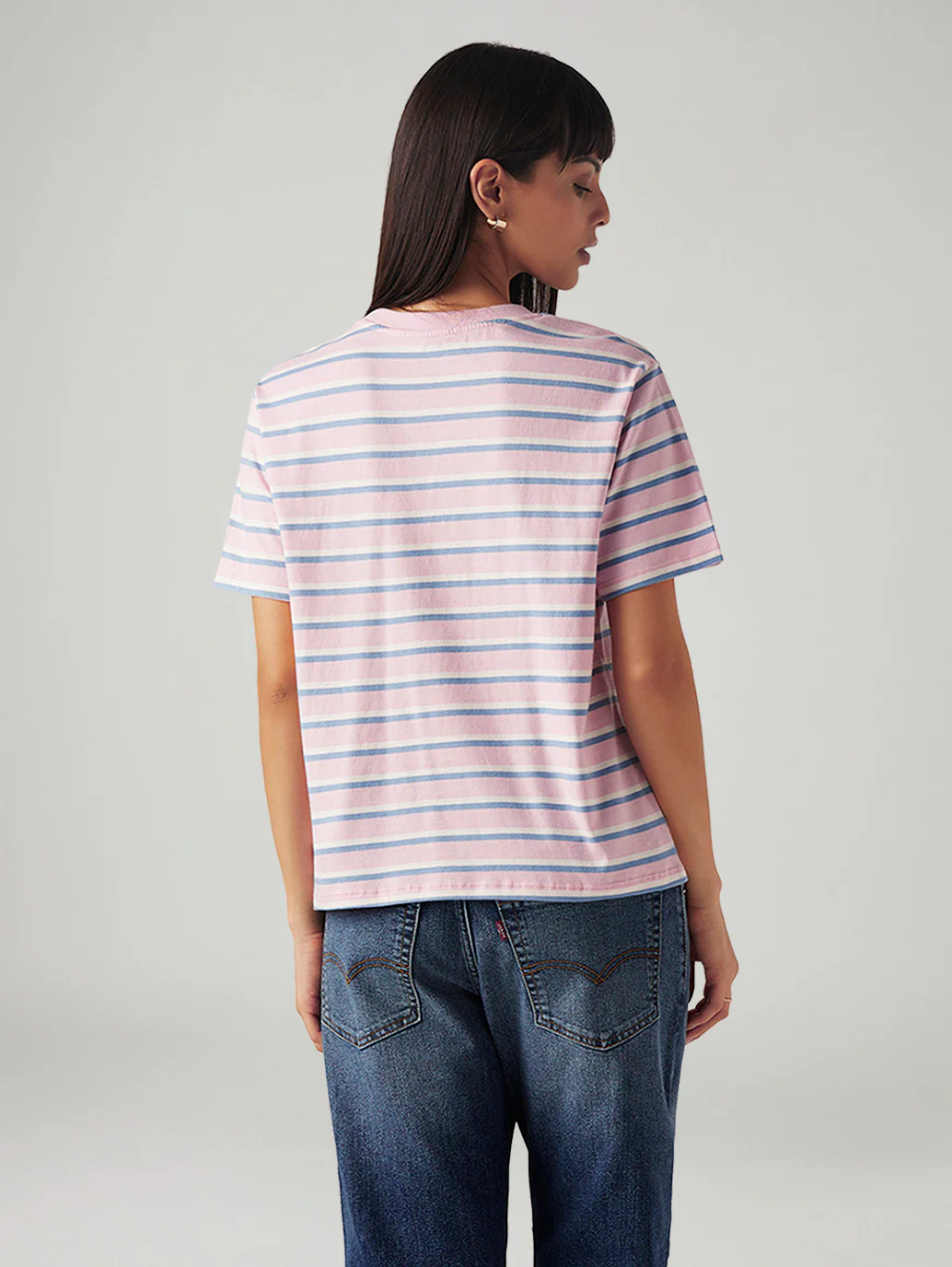 Women's Striped Relaxed Fit T-Shirt - Image 2